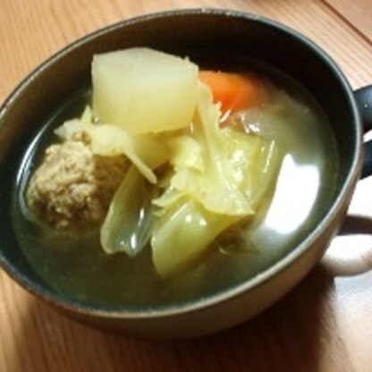 温かいスープでほくほくです（*^^*）
とってもおいしかったです。ごちそうさま♡♥